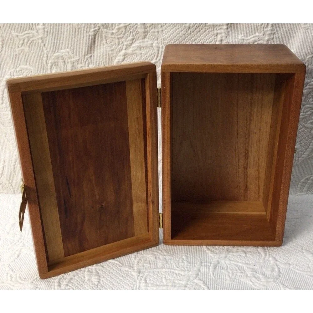Handmade Wood Cremation Urn Study Made In USA Solid Wood Brass Hardware Adult